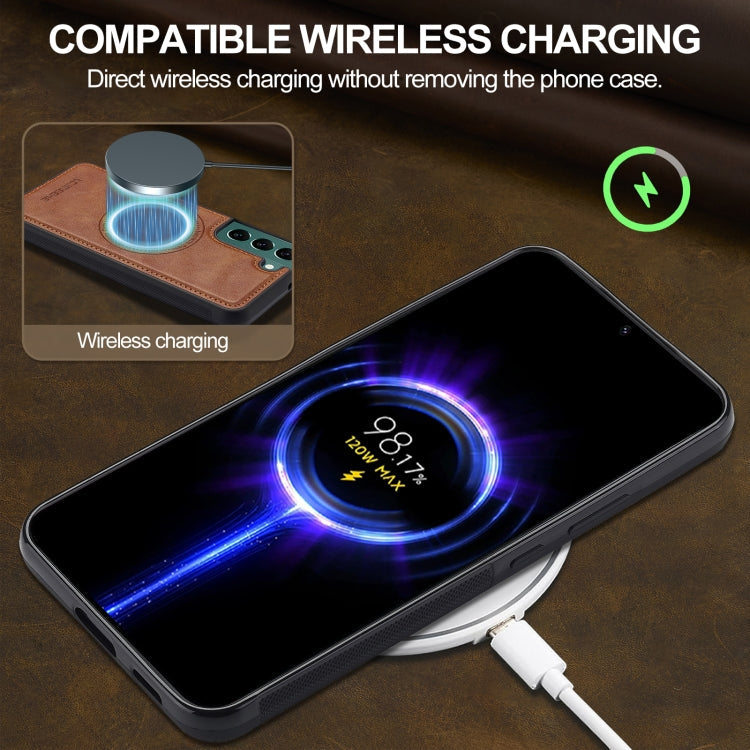 For Samsung Galaxy S22 5G LC.IMEEKE Magsafe Phone Case(Brown)