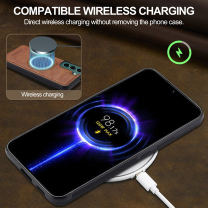 For Samsung Galaxy S22 5G LC.IMEEKE Magsafe Phone Case(Brown)