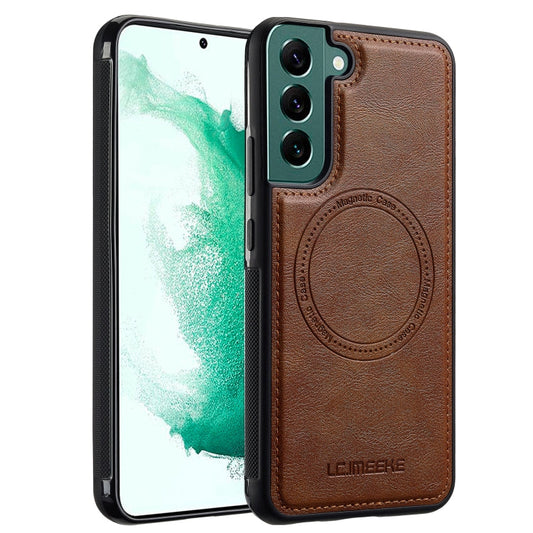For Samsung Galaxy S21+ 5G LC.IMEEKE Magsafe Phone Case(Brown)