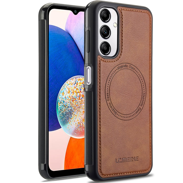 For Samsung Galaxy A34 5G LC.IMEEKE Magsafe Phone Case(Brown)