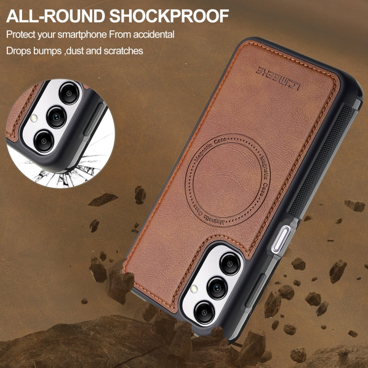 For Samsung Galaxy A34 5G LC.IMEEKE Magsafe Phone Case(Brown)