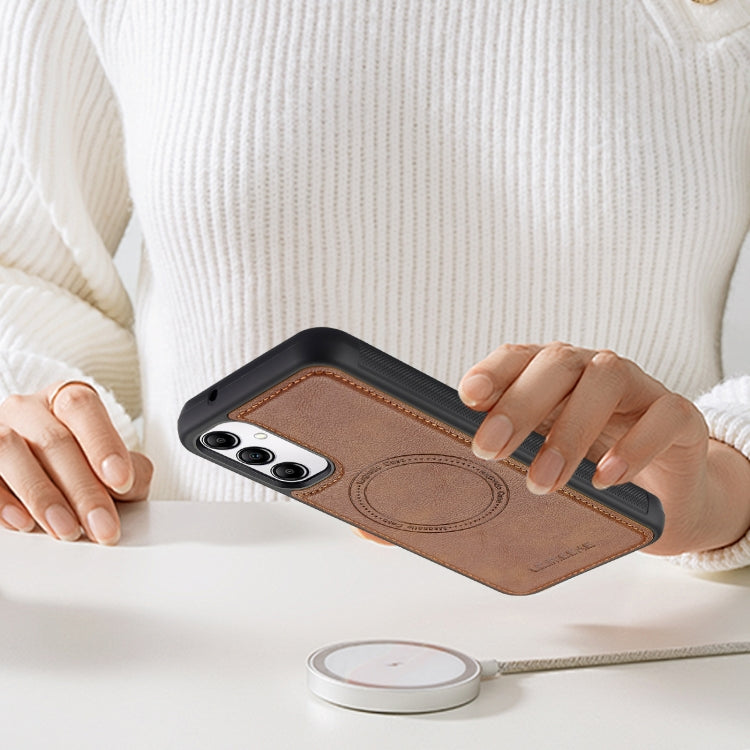 For Samsung Galaxy A34 5G LC.IMEEKE Magsafe Phone Case(Brown)