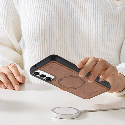 For Samsung Galaxy A34 5G LC.IMEEKE Magsafe Phone Case(Brown)
