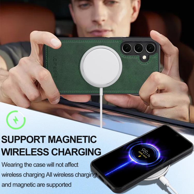For Samsung Galaxy A56 5G LC.IMEEKE Magsafe Phone Case(Green)
