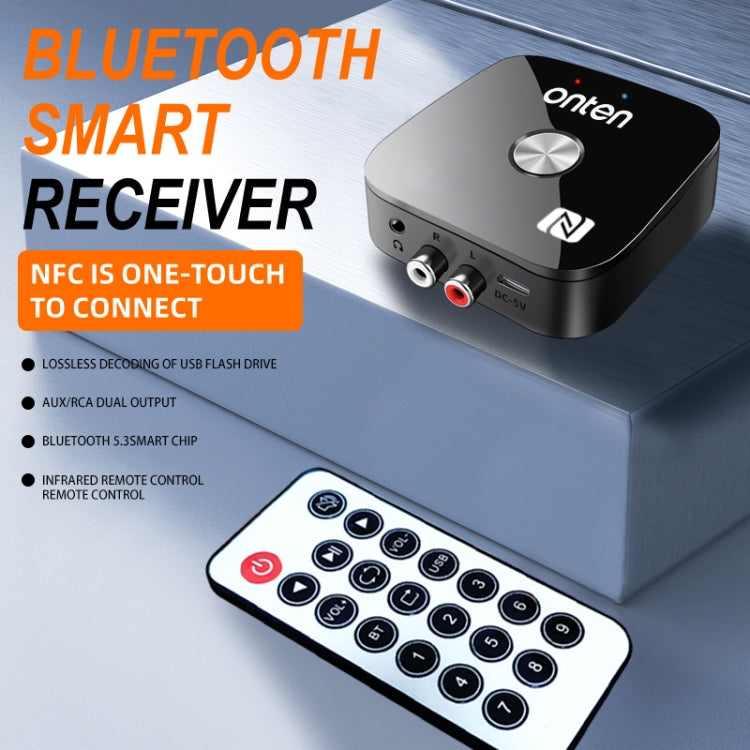 ONTEN BT103 NFC Desktop Bluetooth 5.3 Audio Receiver Adapter(Black)