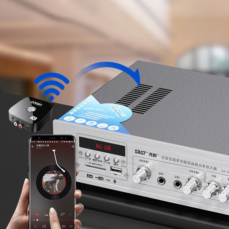ONTEN BT103 NFC Desktop Bluetooth 5.3 Audio Receiver Adapter(Black)