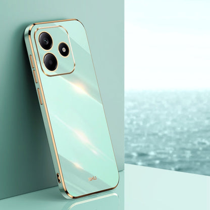 For Redmi Note 14 5G XINLI Straight Edge 6D Electroplate TPU Phone Case(Mint Green)