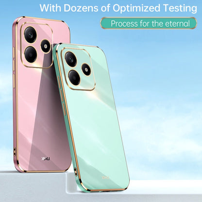 For Redmi Note 14 5G XINLI Straight Edge 6D Electroplate TPU Phone Case(Mint Green)