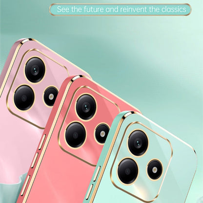 For Redmi Note 14 5G XINLI Straight Edge 6D Electroplate TPU Phone Case(Mint Green)