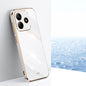 For Redmi Note 14 5G XINLI Straight Edge 6D Electroplate TPU Phone Case(White)