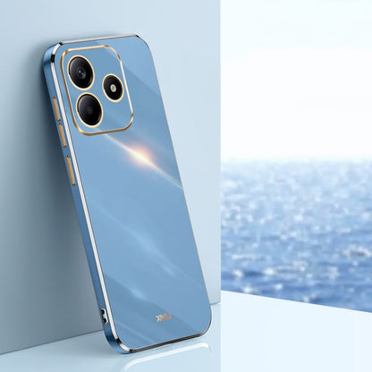 For Redmi Note 14 5G XINLI Straight Edge 6D Electroplate TPU Phone Case(Celestial Blue)