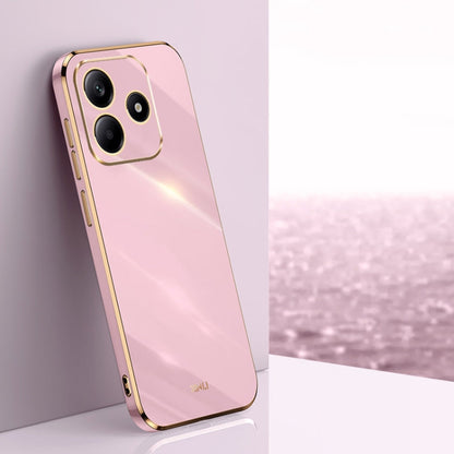 For Redmi Note 14 5G XINLI Straight Edge 6D Electroplate TPU Phone Case(Cherry Purple)