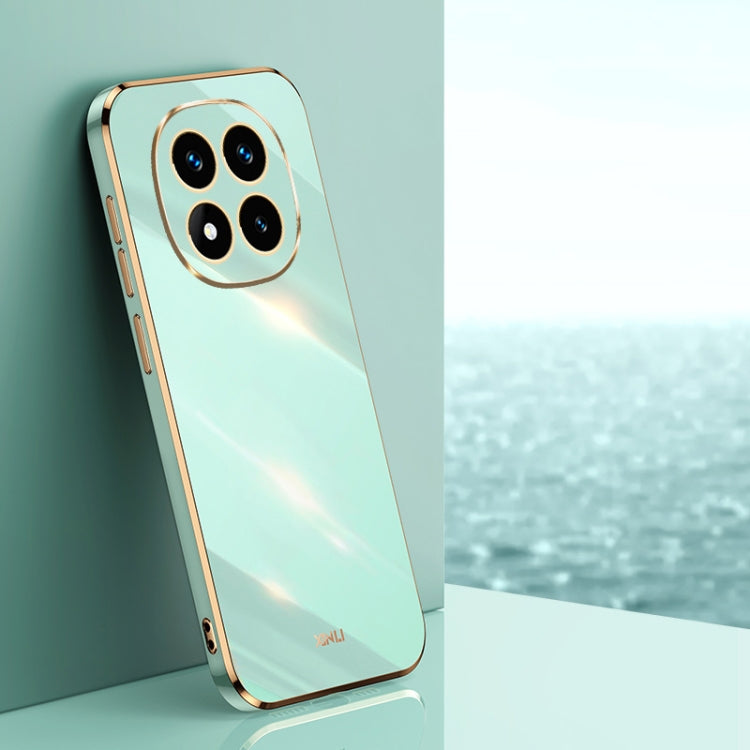 For Redmi Note 14 Pro 5G XINLI Straight Edge 6D Electroplate TPU Phone Case(Mint Green)