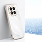 For Redmi Note 14 Pro+ 5G XINLI Straight Edge 6D Electroplate TPU Phone Case(White)