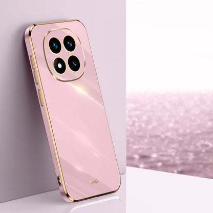 For Redmi Note 14 Pro+ 5G XINLI Straight Edge 6D Electroplate TPU Phone Case(Cherry Purple)