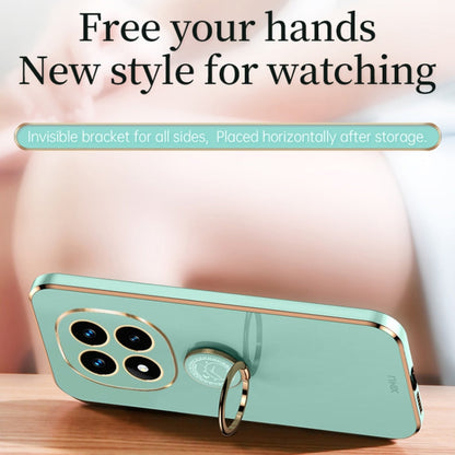 For Redmi Note 14 Pro 5G XINLI Straight 6D Plating Gold Edge TPU Shockproof Case with Ring Holder(Cherry Purple)