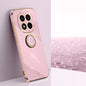For Redmi Note 14 Pro+ 5G XINLI Straight 6D Plating Gold Edge TPU Shockproof Case with Ring Holder(Cherry Purple)