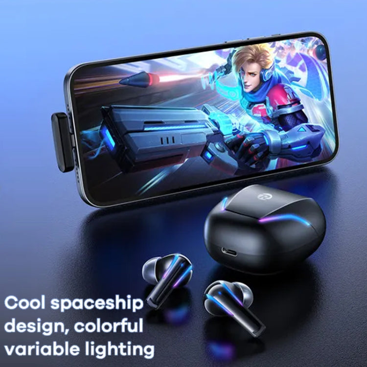 REMAX Gamebuds G7 2.4G Gaming TWS Stereo Wireless Bluetooth Earphones with Breathing Light(Black)