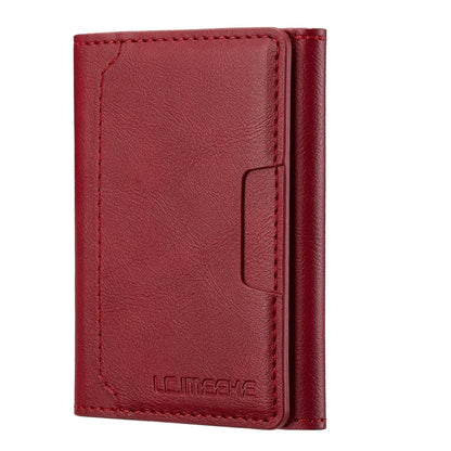 LC.IMEEKE 5-Cards MagSafe RFID Leather Card Bag(Red)
