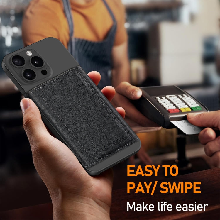 LC.IMEEKE 5-Cards MagSafe RFID Leather Card Bag(Black)