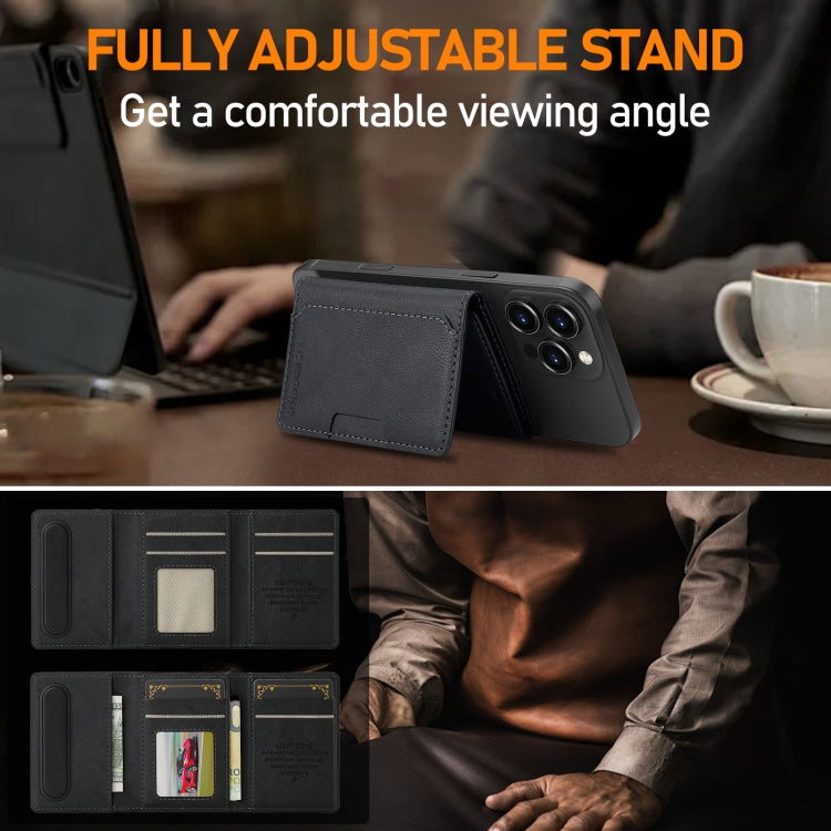 LC.IMEEKE 5-Cards MagSafe RFID Leather Card Bag(Black)