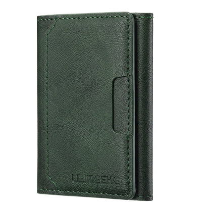 LC.IMEEKE 5-Cards MagSafe RFID Leather Card Bag(Green)