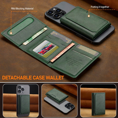 LC.IMEEKE 5-Cards MagSafe RFID Leather Card Bag(Green)