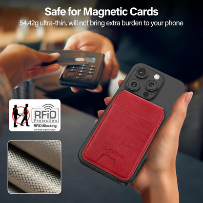 LC.IMEEKE 3-Cards MagSafe RFID Leather Card Bag(Red)