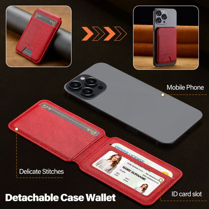 LC.IMEEKE 3-Cards MagSafe RFID Leather Card Bag(Red)