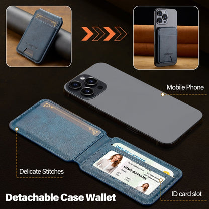 LC.IMEEKE 3-Cards MagSafe RFID Leather Card Bag(Blue)