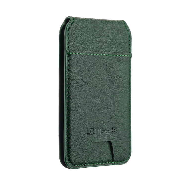 LC.IMEEKE 3-Cards MagSafe RFID Leather Card Bag(Green)