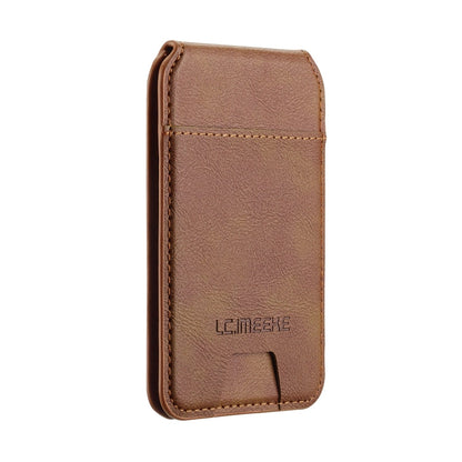 LC.IMEEKE 3-Cards MagSafe RFID Leather Card Bag(Brown)