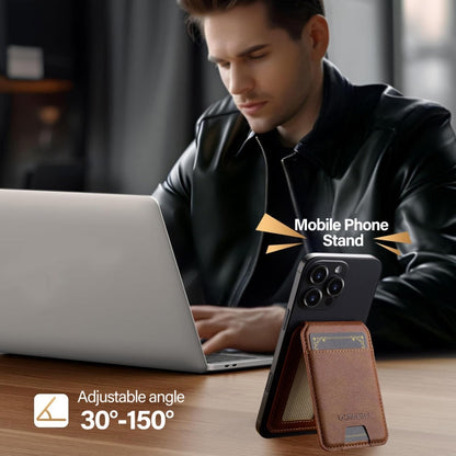 LC.IMEEKE 3-Cards MagSafe RFID Leather Card Bag(Brown)