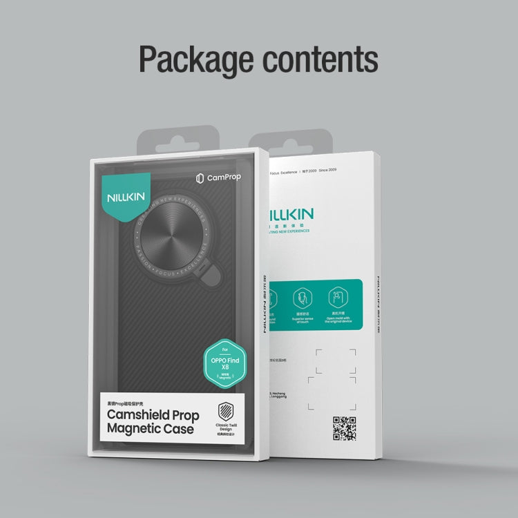 For OPPO Find X8 NILLKIN CamShield Prop MagSafe Magnetic PC Phone Case(Black)