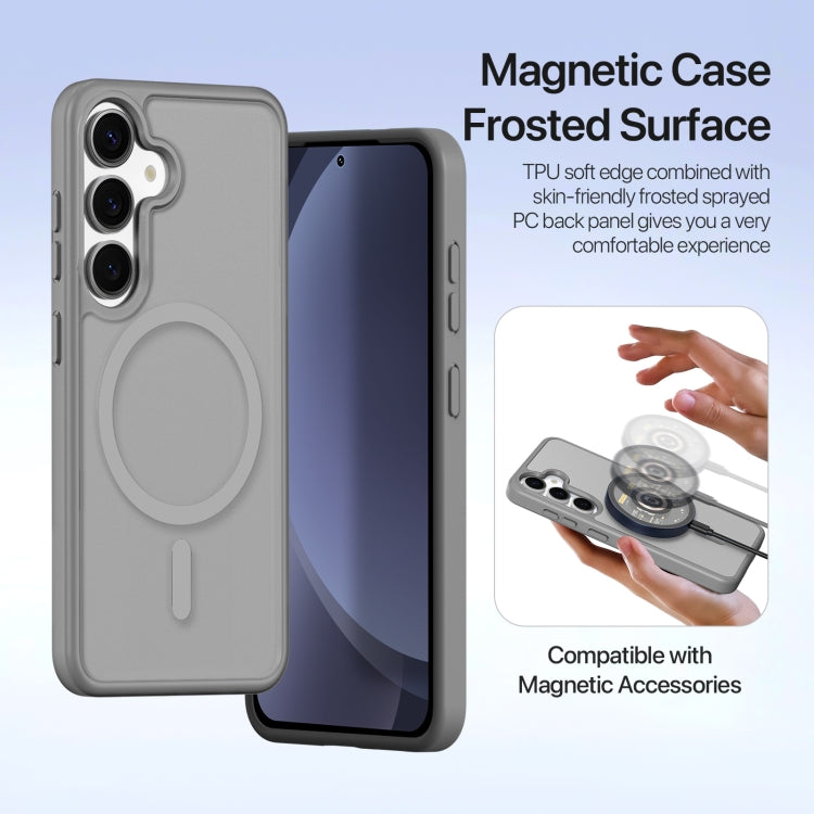 For Samsung Galaxy S25 5G DUX DUCIS Lawa Series 2 in 1 Wallet Zipper Detachable MagSafe Phone Case with Lanyard(Grey)