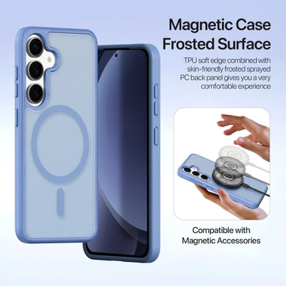 Pour Samsung Galaxy S25+ 5G DUX DUCIS Lawa Series Coque de téléphone amovible 2 en 1 avec fermeture éclair et MagSafe avec dragonne (bleu clair)