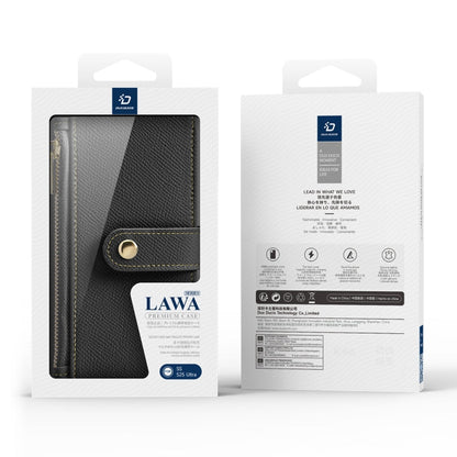 For Samsung Galaxy S25 Ultra 5G DUX DUCIS Lawa Series 2 in 1 Wallet Zipper Detachable MagSafe Phone Case with Lanyard(Black)