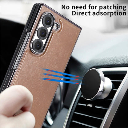 For Samsung Galaxy Z Fold6 VIETAO Integrated MagSafe PU Phone Case(Brown)