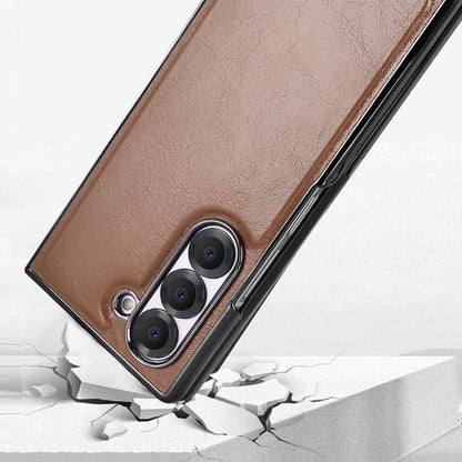 For Samsung Galaxy Z Fold6 VIETAO Integrated MagSafe PU Phone Case(Brown)