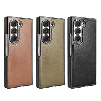 For Samsung Galaxy Z Fold5 VIETAO Integrated MagSafe PU Phone Case(Brown)