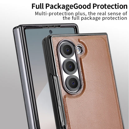 For Samsung Galaxy Z Fold5 VIETAO Integrated MagSafe PU Phone Case(Brown)