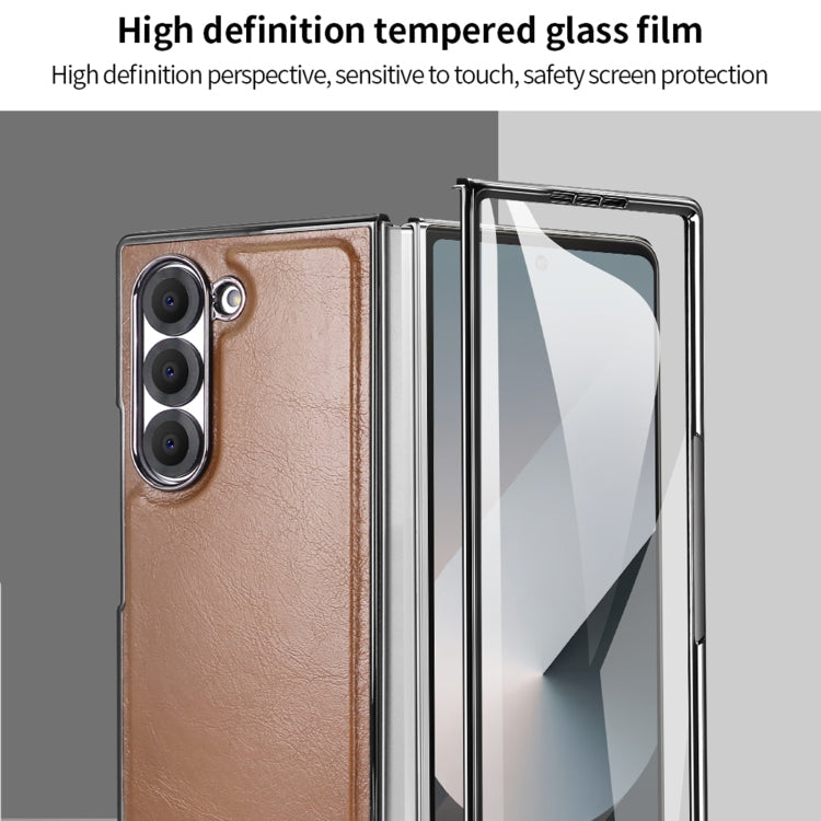 For Samsung Galaxy Z Fold5 VIETAO Integrated MagSafe PU Phone Case(Brown)