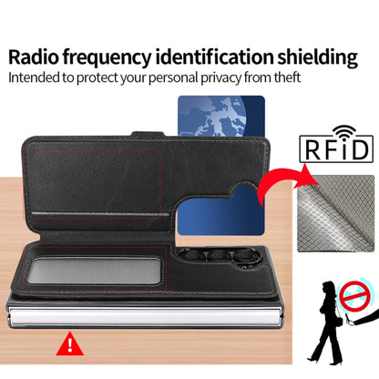 For Samsung Galaxy Z Fold6 VIETAO Integrated RFID MagSafe Detachable PU Phone Case(Brown)
