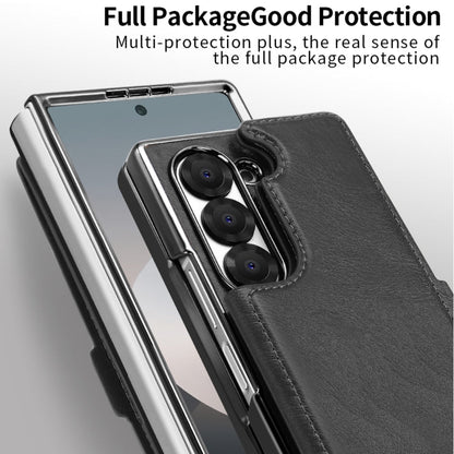 For Samsung Galaxy Z Fold6 VIETAO Integrated RFID MagSafe Detachable PU Phone Case(Brown)