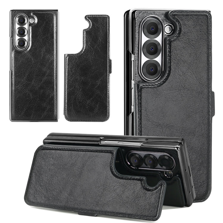 Pour Samsung Galaxy Z Fold5 VIETAO Coque de Téléphone Détachable en PU Intégrée RFID MagSafe (Noir)
