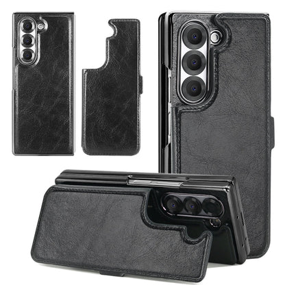 Pour Samsung Galaxy Z Fold5 VIETAO Coque de Téléphone Détachable en PU Intégrée RFID MagSafe (Noir)