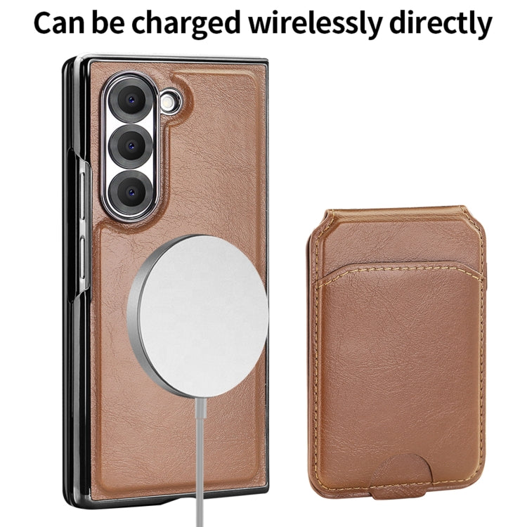For Samsung Galaxy Z Fold6 VIETAO Integrated MagSafe RFID Detachable Card Bag PU Phone Case(Black)