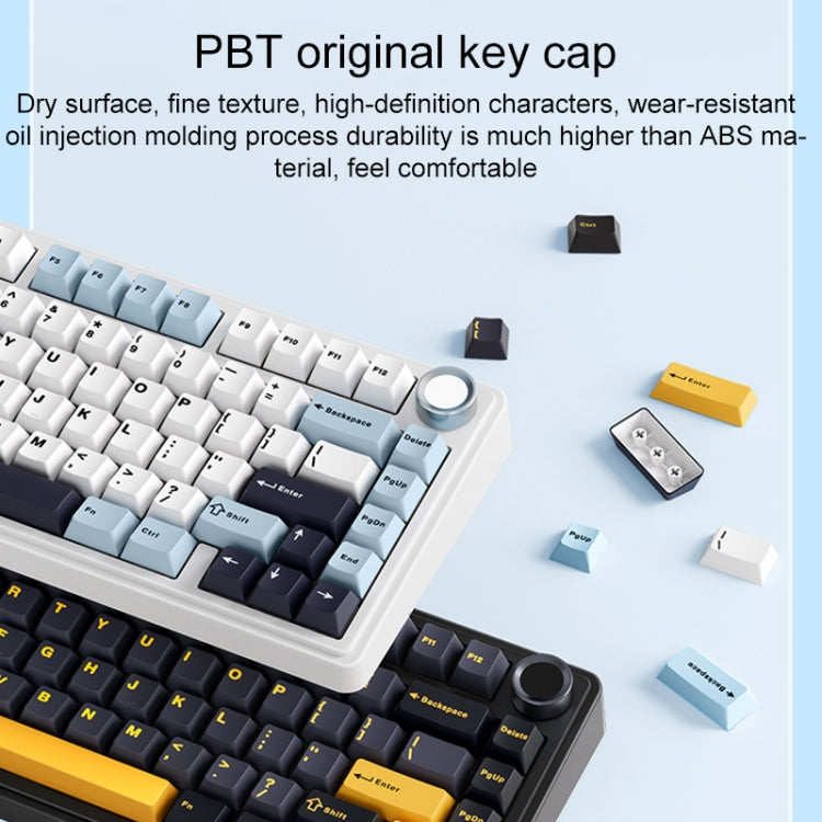 Clavier mécanique RVB personnalisé AULA F75 80 touches filaire/2.4G/Bluetooth trois modes (blanc bleu violet)