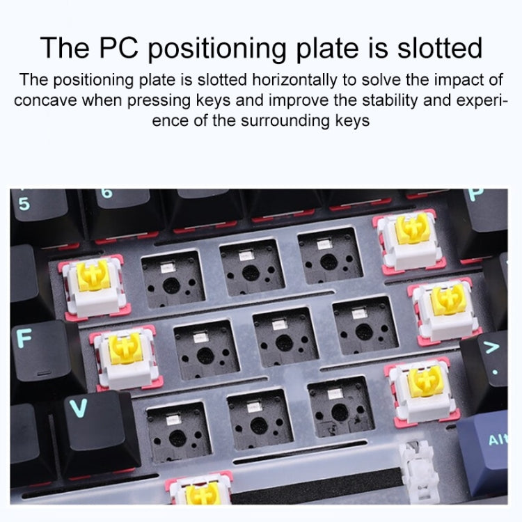 AULA F87 87 Keys Wired/2.4G/Bluetooth Three Model Customized RGB Mechanical Keyboard(White Grey Blue)