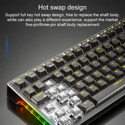 AULA F98 Pro 99 Keys Wired/2.4G/Bluetooth Three Model RGB Mechanical Keyboard, Shaft:Ice Soul Shaft(Transparent White)